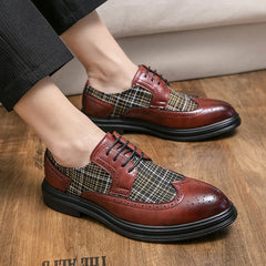 Designer Brogue Shoes for Men Mixed Colors Leather Handmade Men's Business