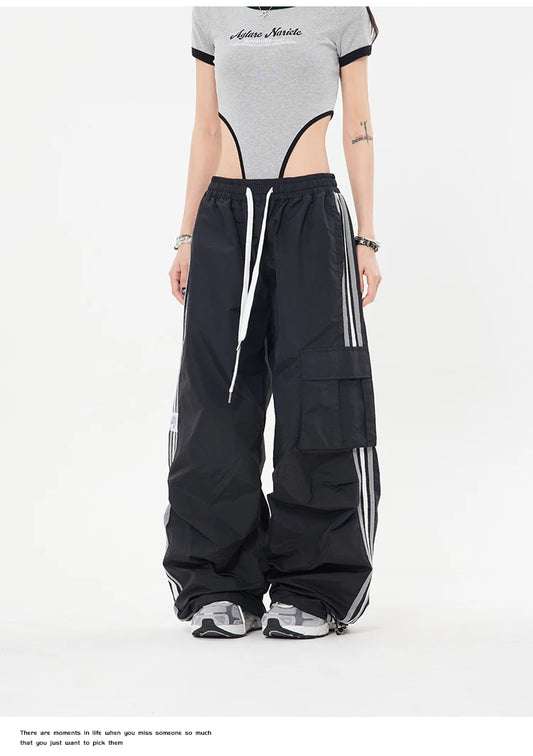 Y2K Women Streetwear Techwear Vintage Cargo Korean Oversized Parachute Pants