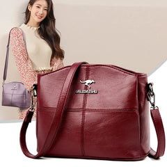 Women's Small Crossbody Bag PU Leather Messenger Bag Zipper Handbag Purse