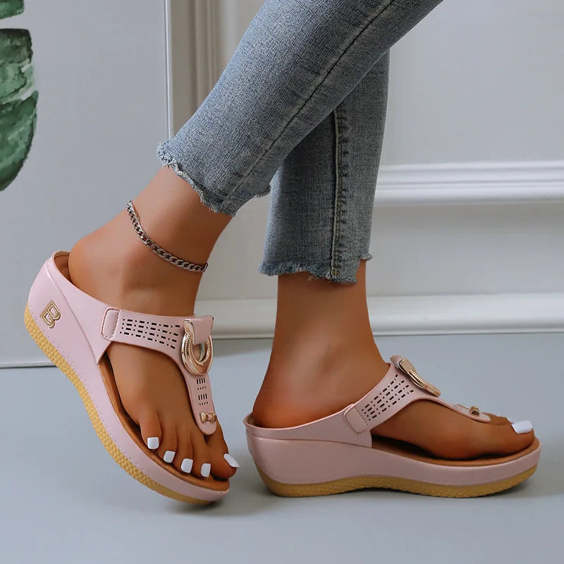 Women's Sandals Rome Wedges Slippers Casual Platform Beach Shoes