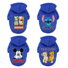 Disney Winter Dog Clothes Warm Cartoon Hoodies Coat Clothes for Small Dogs Bull