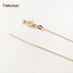 Real Gold Plated Thin Necklace Chain, 45cm Simple Trendy Adjustable Chain for DIY