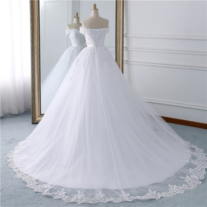 White Bridesmaid Dresses: White Ball Gown Bridal Dress mariage Vintage Muslim