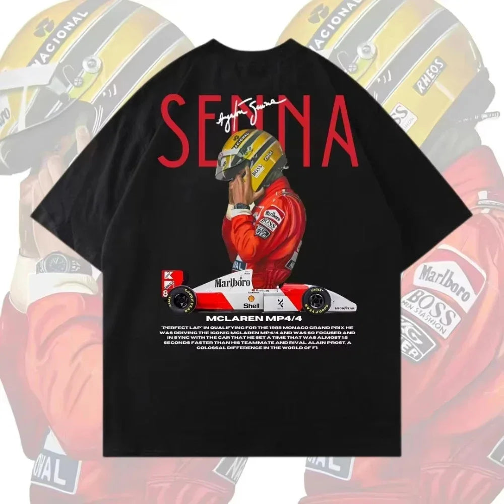2025 Ayrton Senna Formula 1 Graphic T Shirts Gym Women T-shirts Man T-shirts for Mens Clothing Y2k Liam Payne Unisex Tops Tees