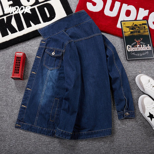 Oversize Denim Jacket Male 8xl Men's Fashion Bomber Jacket