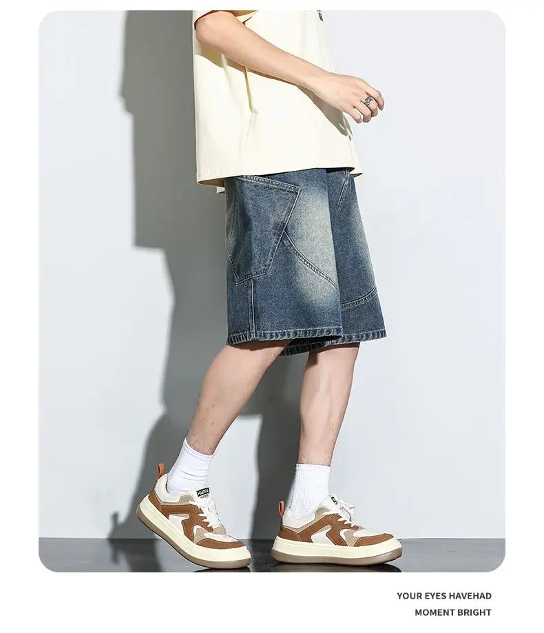 Baggy Denim Shorts Fashion Casual Straight Harajuku Jeans