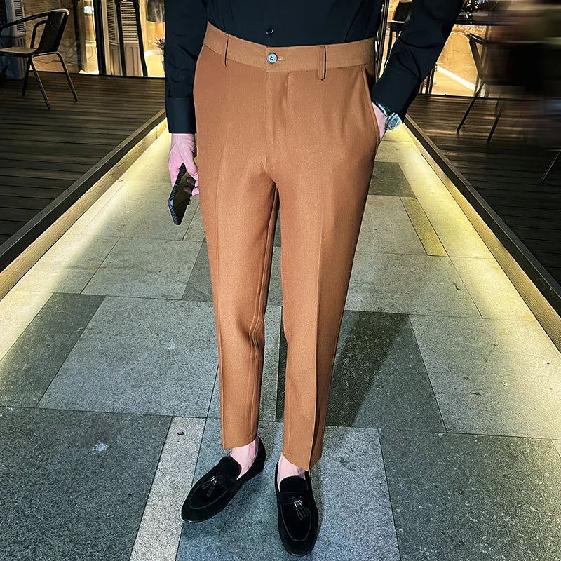 Business Suit Trousers/Male Slim Fit Fashion Office Dress Suit Pants