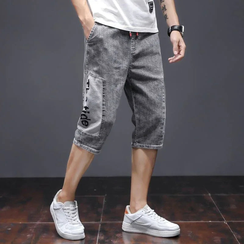 Men's Short Jeans Pants Cargo Big Size Oversize Male Denim Shorts Very Micro Cut Original Cowboy Korean Fashion Xxxl Xl Popular