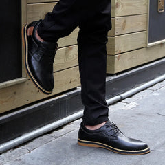 Fashion Men Shoes Men Leather Oxfords Shoes Casual Lace-up Formal Business