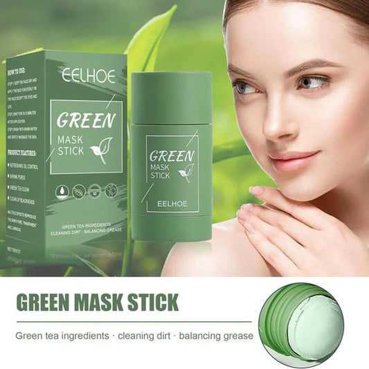 Green Tea Facial Mask Stick Reduces Blackheads Deep Cleans Pores Solid Cleans Facial Mask Balances Oil Replenishes Moisture