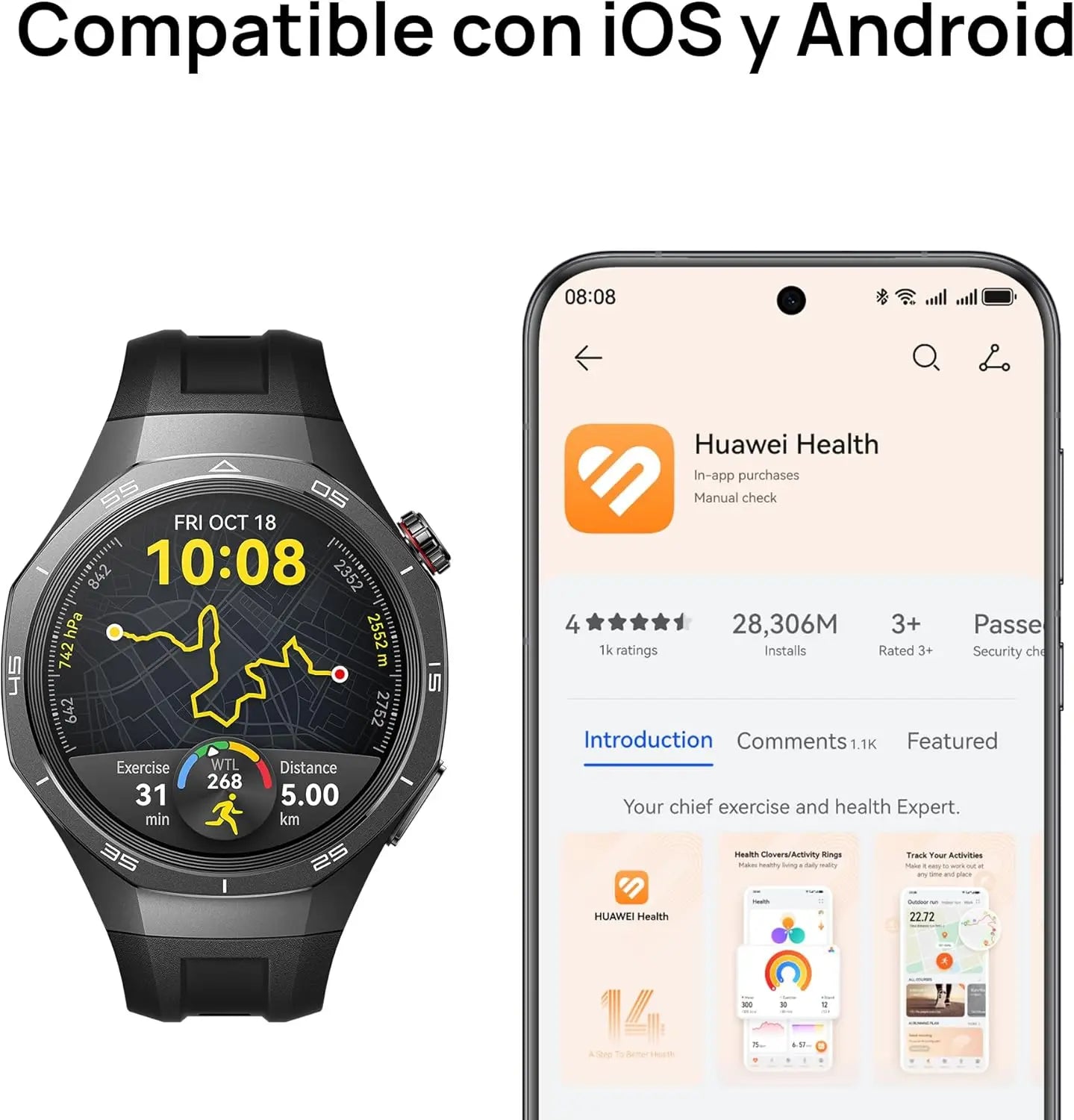 HUAWEI Watch GT 5 Pro Smartwatch,Ceramic and Titanium Watch GT5 Pro,Global Version,compatible with iOS and Android