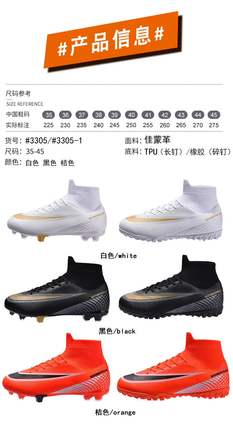 Football Boots Breathable Outdoor Lightweight Non-slip Training Soccer Shoes