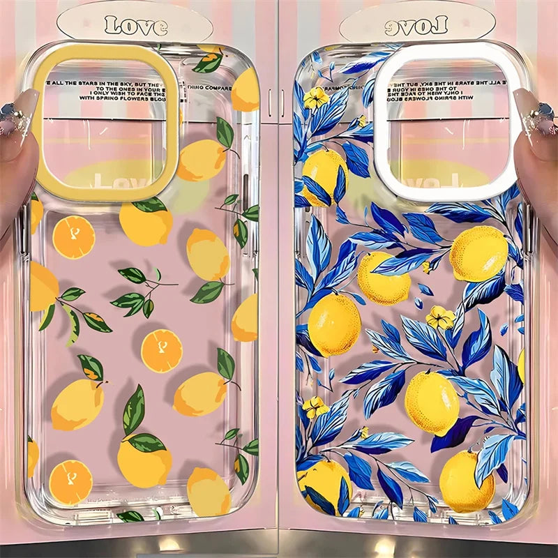Summer Fruit Lemon Clear Phone Case for iPhone 16 15 14 13 12 11 Pro Max 16E XR XS X 16 Plus 17 Air Transparent Soft TPU Cover
