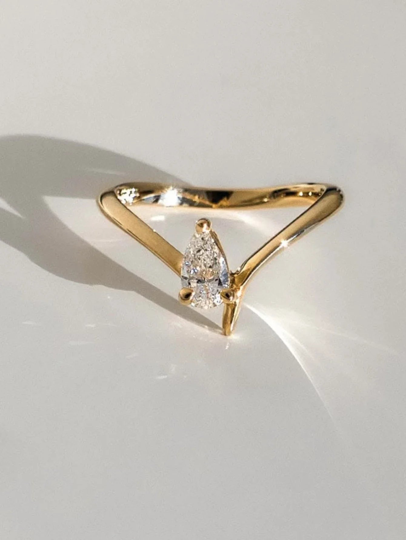 S925 Sterling Silver 0.8CT Teardrop-shaped Moissanite Ring Fine Jewelry Suitable for Gift Giving Personality and Fashion