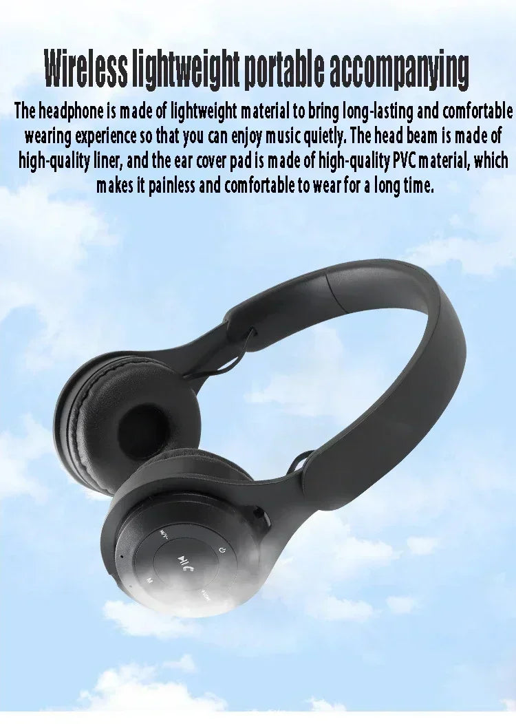 Macarone Wireless Bluetooth Headphones With Microphone Sound Insulation Gaming Earphone Hifi Bass Earbuds Blutooth5.3 Hedset
