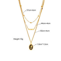 Stainless Steel Geometry Star Moon Butterfly Pendant Multilayer Chain Choker Necklace