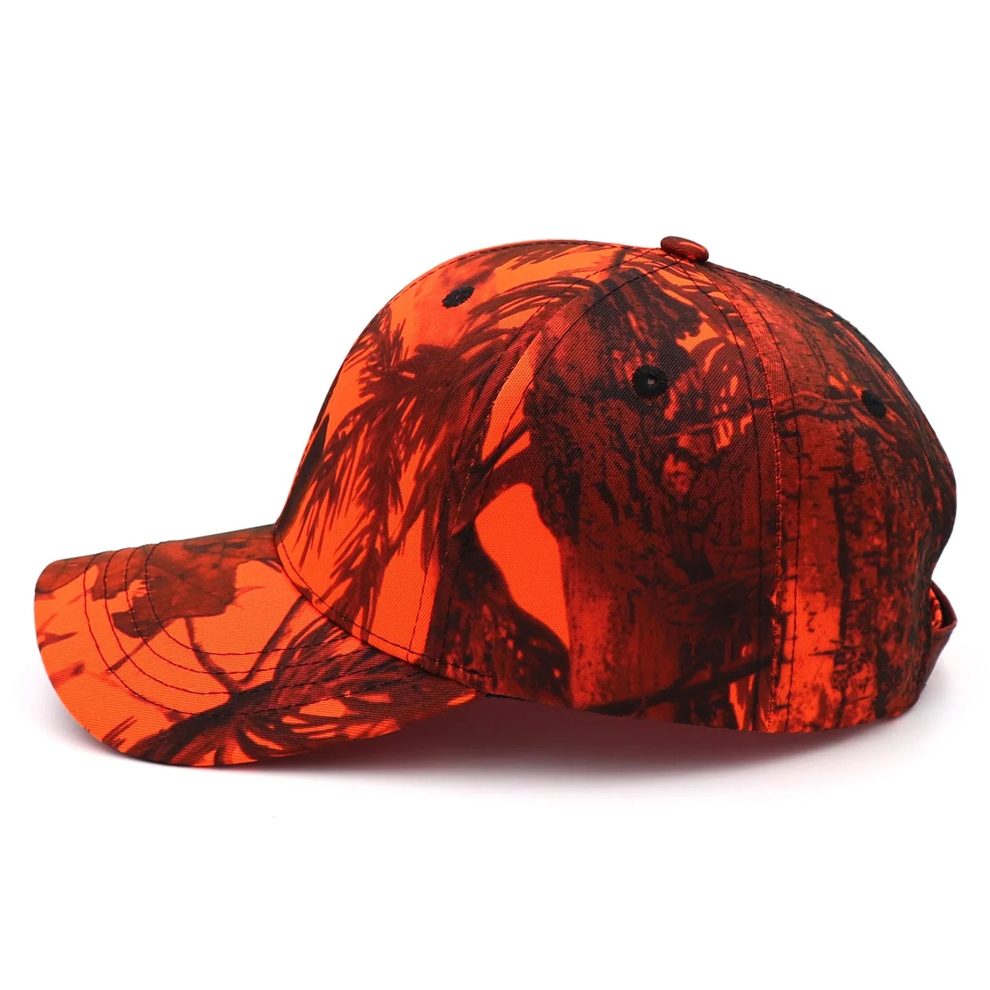 KOEP Jungle Tree Orange Camouflage Cotton Dad Snapback Hat Outdoor Fishing Baseball Cap Bold Fluorescent Orange Camo Hunting Hat