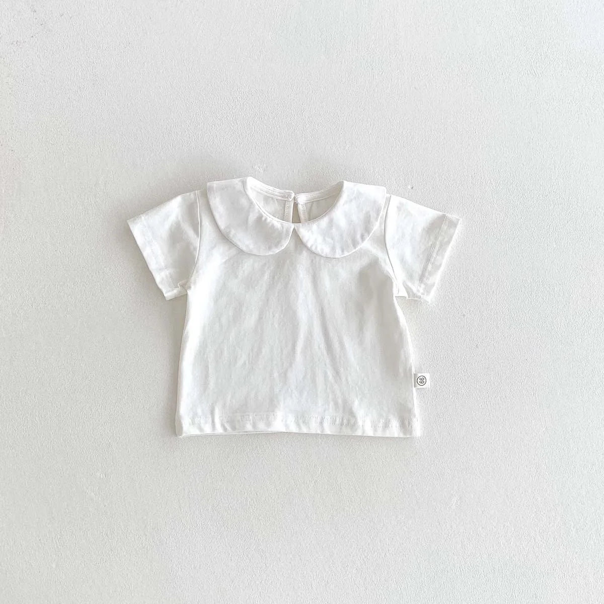 Summer baby basic simple solid color suspenders white doll collar short sleeve jacket suit, summer boys casual cute suit, suspen