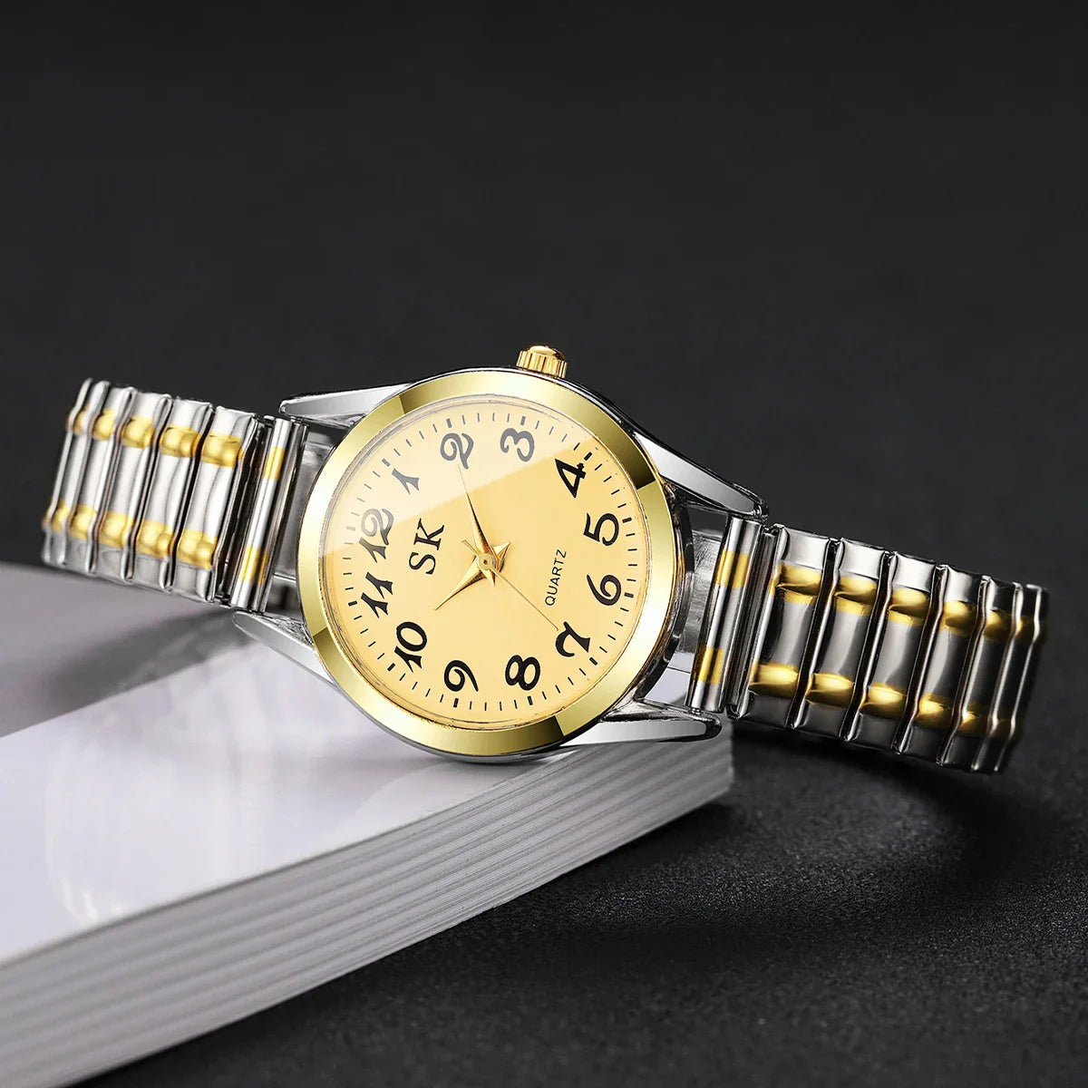 Elegant Small Dial Women Watches Fashion Elastic Strap Quartz Watch Reloj Mujer（Without Box）