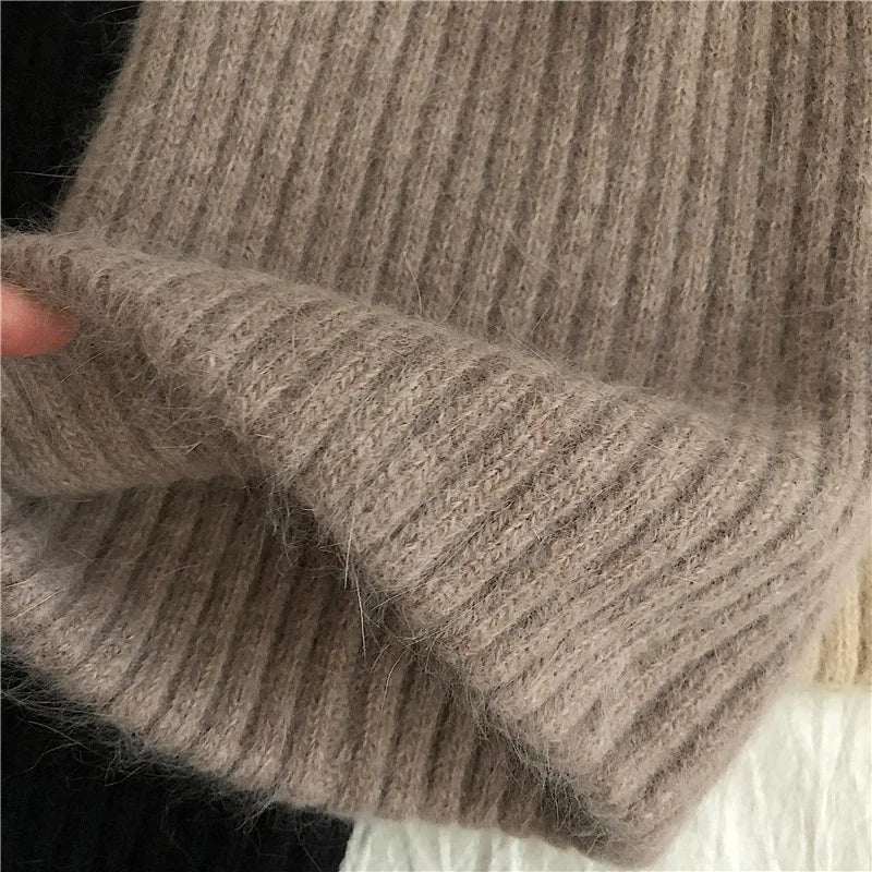 Winter Dome Brimless Casual Hat Warm Rabbit Fur Knit Hat women's double-layer Thick Wool Hat Casual Hat Toe Cap Cold Hat 4m868