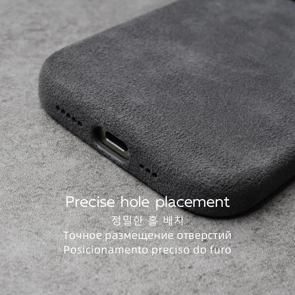 Case for iPhone 17 16 Pro Max Compatible Magsafe Business Supercar Interior Same Suede Leather Phone Cover
