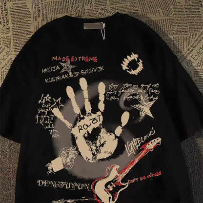 American Vintage Round Neck Short Sleeved T-shirt Men/Women Korean Inst Summer New Top