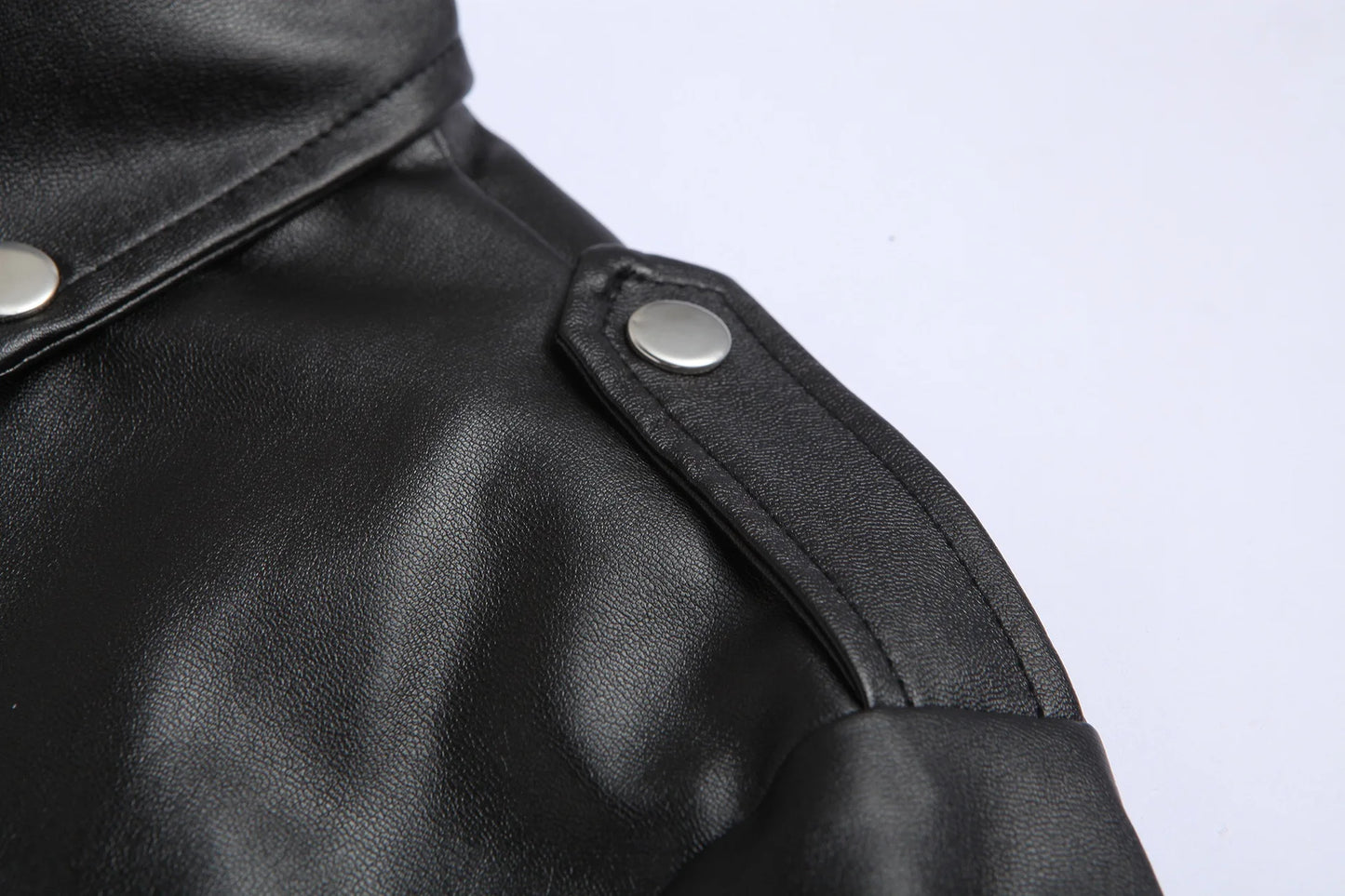 Mens Leather Jackets White Black Casual Lapel Slim Fit Diagonal Zipper