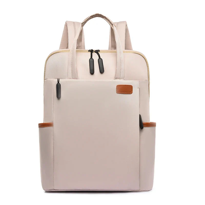 Laptop backpack with multiple pockets, adjustable shoulder straps, zipper closure, multi-purpose, school backpack