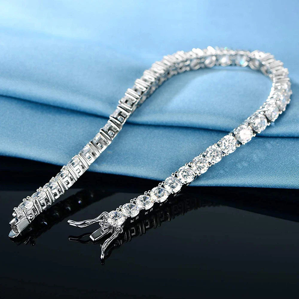 Real Moissanite Tennis Bracelet for Women Men 2.5-6.5mm Lab Diamond Bangle with Certificates 925 Sterling Silver Fine Jewelry
