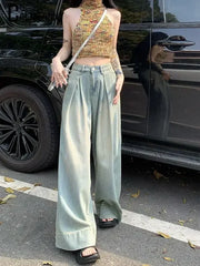 Women Pants Straight wide leg jeans Harajuku printed Cargo Jeans