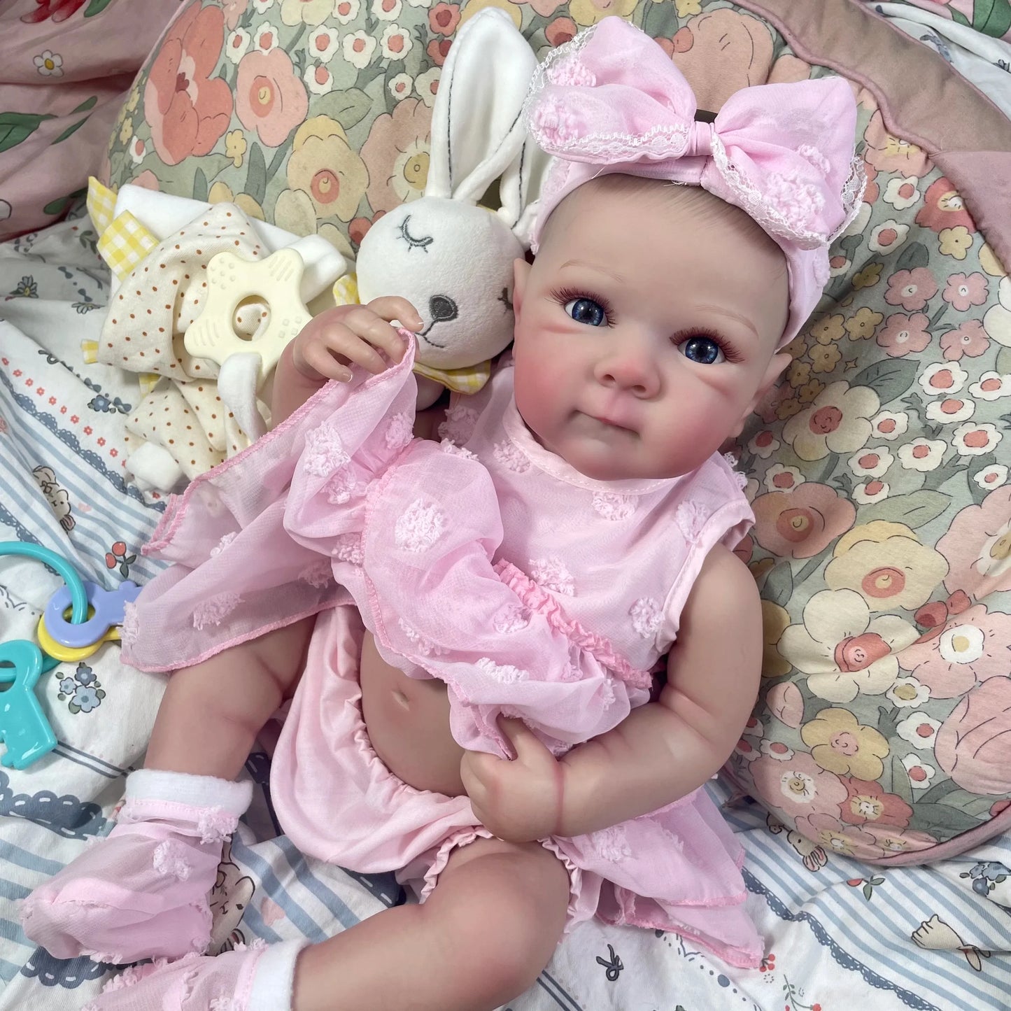 18 Inch Finished Reborn Baby Doll Full Silicone Vinyl Girl Washable Bettie With Painted Lifelike 3D Skin Reborn Christmas Toys