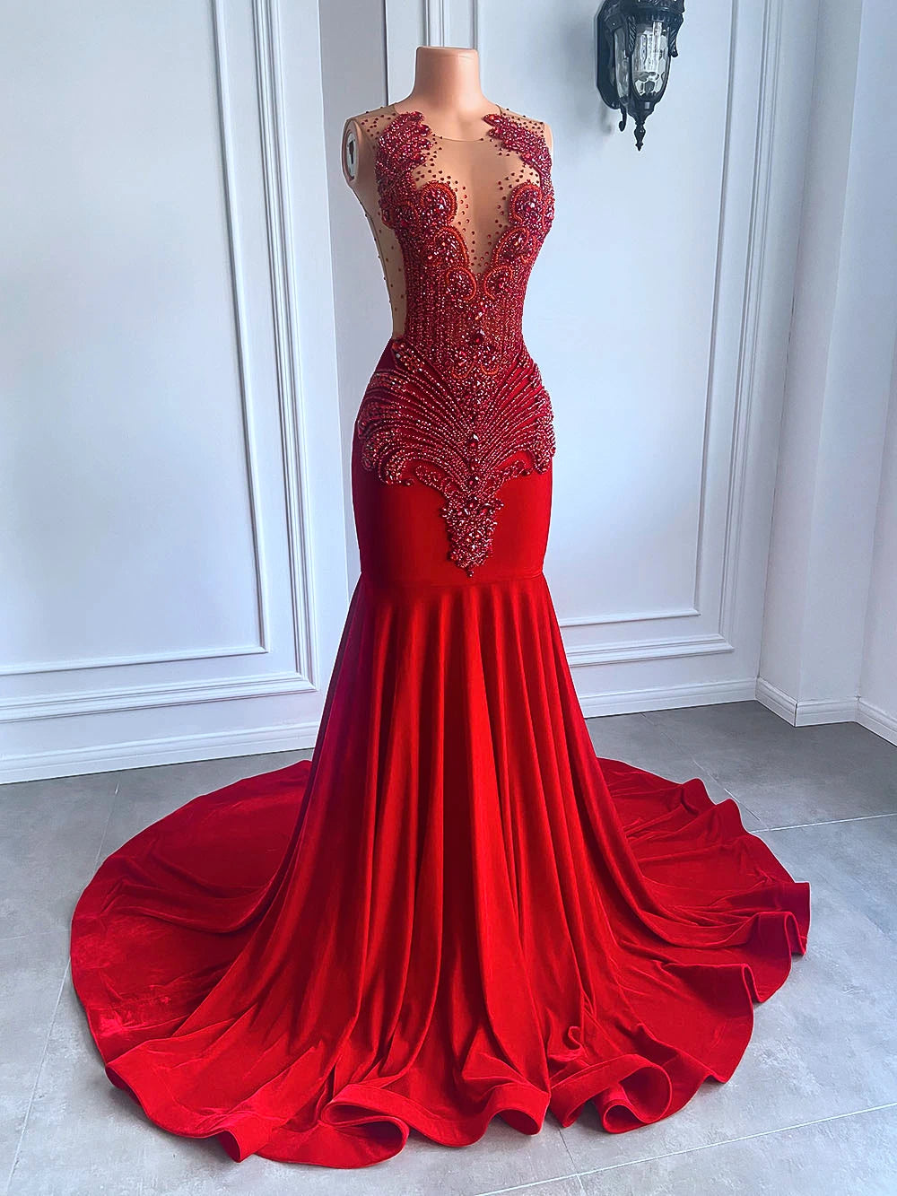 Homecoming Dresses: Prom Dresses Sparkly Beaded Diamond Mermaid