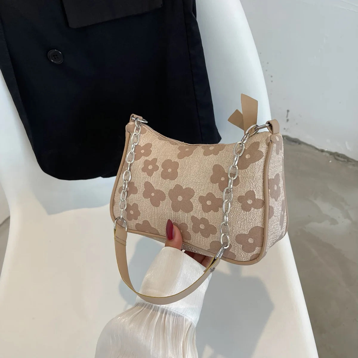 Fashion Felt Shoulder Bags For Women Small Casual Underarm Bag Female Handbag