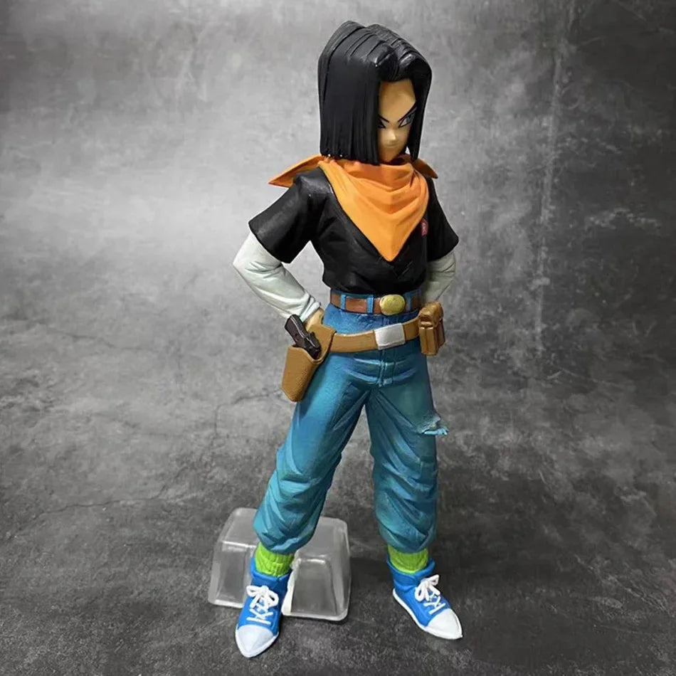 27CM Anime Dragon Ball Z Android 17 18 Figure Android 18 PVC Action Figures Collection Model Toys for Children Christmas Gifts