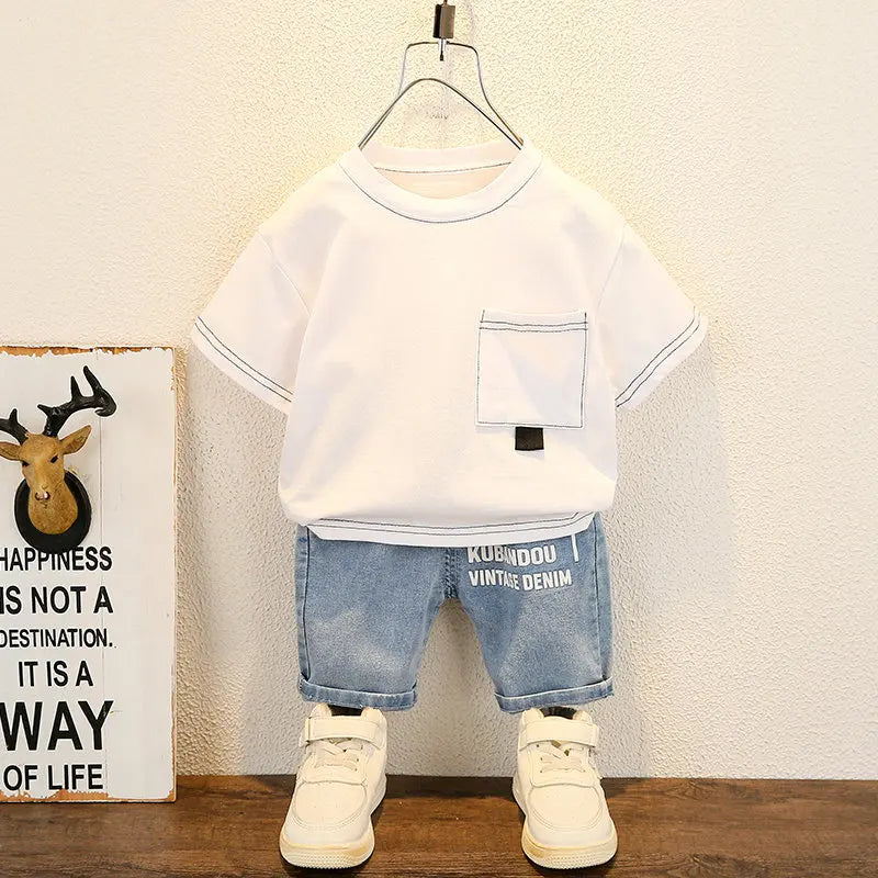 1-5Year New Fashion Summer Baby Boys Clothes Suit Children Cotton Shirt Pants 2Pcs/Sets Toddler Infant  Costume Kids Tracksuits