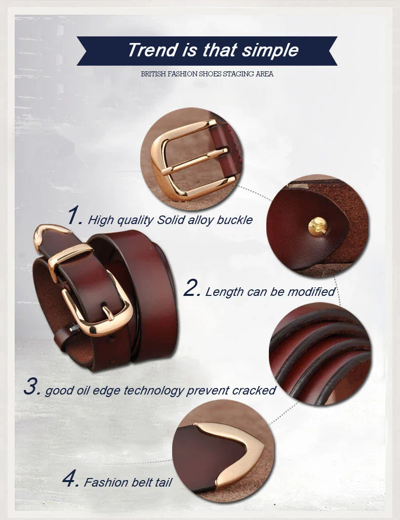 MEDYLA Women's Strap Casual All Match Women Brief Genuine Leather Belt Women Strap Pure Color Belts Top Quality Jeans Belt L27