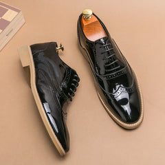 Luxury Men's Golden Bullock Shoes Men SUIT Shoes Casual Formal Business Leather Shoes