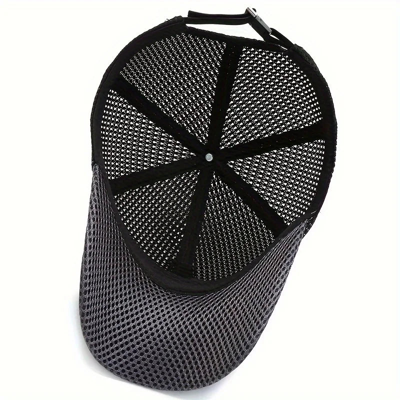 Quick-Dry Unisex Mesh Trucker Cap - Adjustable, Lightweight & Breathable - Ideal for Outdoor Sports, Running, Hiking, Jogging