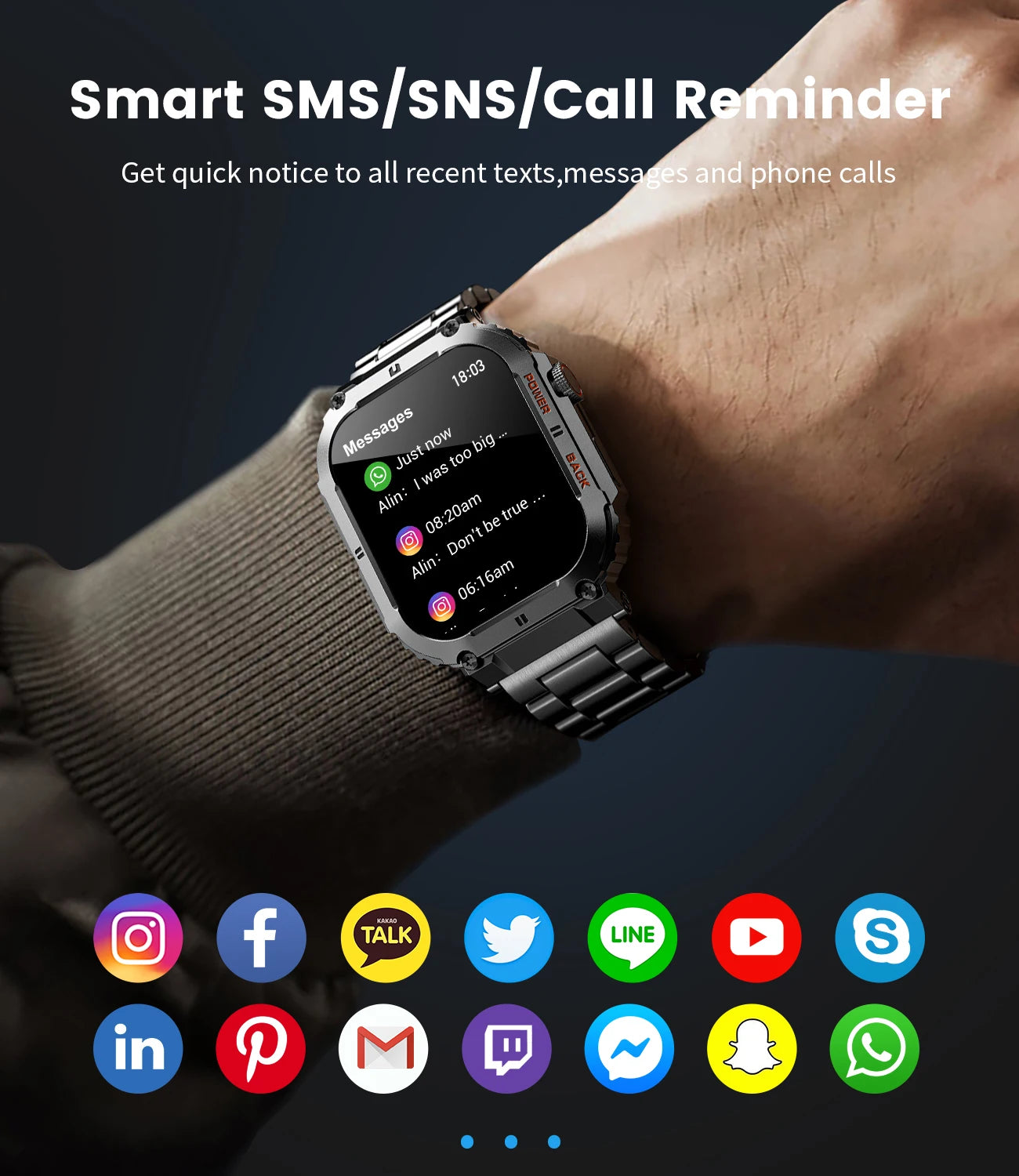 LIGE Outdoor Sports Fitness Smartwatch For Men