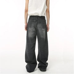 Vintage Men's Baggy Denim Trousers Streetwear Wide Leg Loose Denim Pants