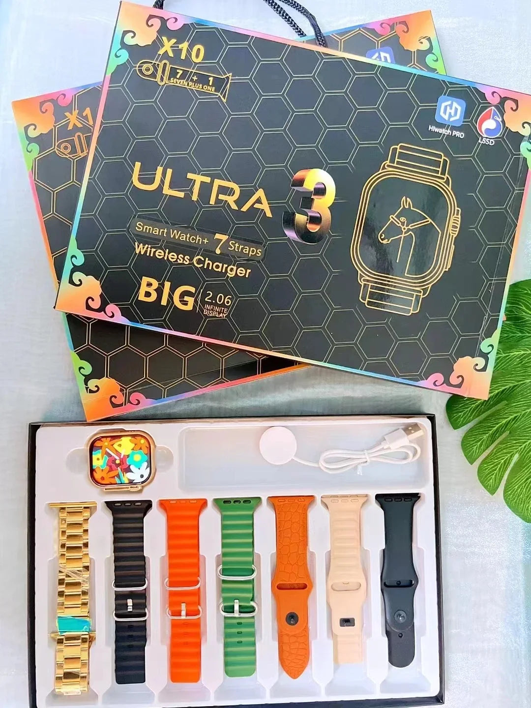 7in1 Smart Watch X10 Ultra2 Sport Watch for men Women Bluetooth Phone Call SmartWatch DIY watch Faces Waterproof Smart Bracelet
