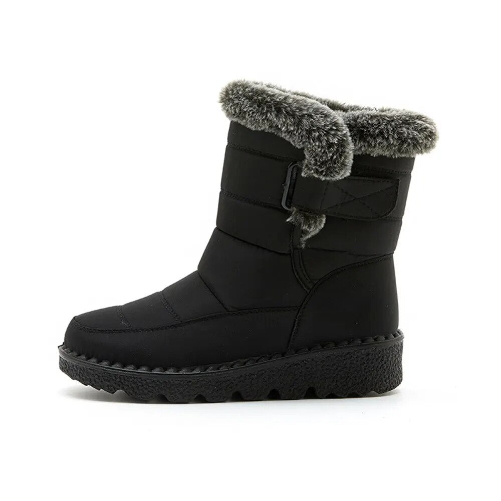 Waterproof Winter for Fur Long Platform Snow Warm Cotton Couples Shoes Plush