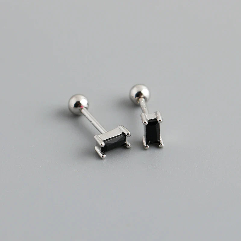 WANTME 925 Sterling Silver Fashion Korean Petal Screw Bead Stud Earrings for Women Charm Ear Bone Piercing Jewelry Accessories
