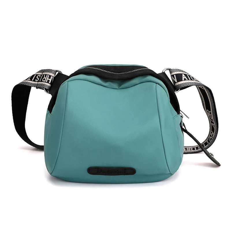 Nylon Crossbody Bag with Zipper Pocket Casual Stylish Shoulder Bag