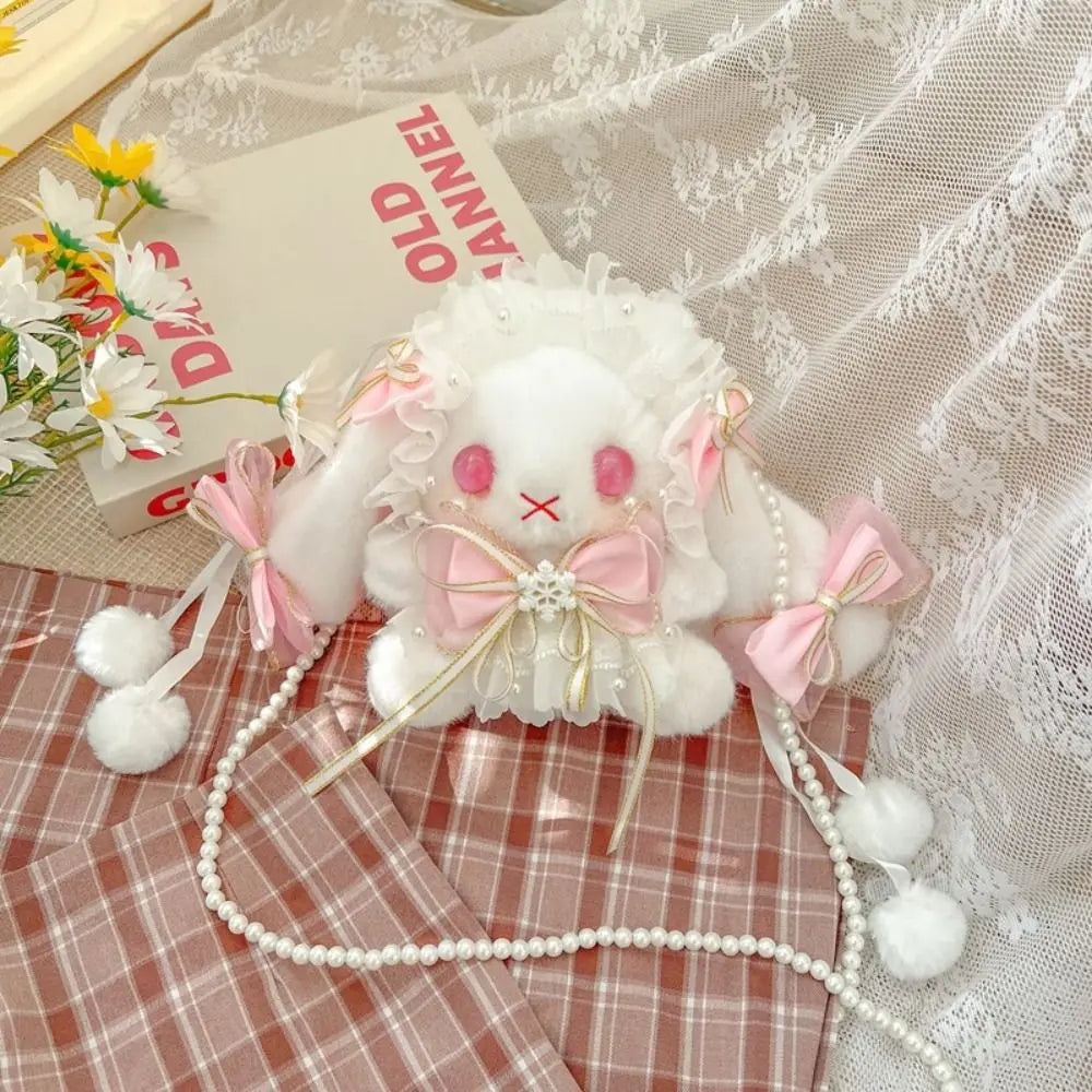Y2K Korean Kawaii Cat Lolita Bag Cute PU Shoulder Bag Girls Transparent Pocket Harajuku Crossbody Bag Women's Fashion Backpacks