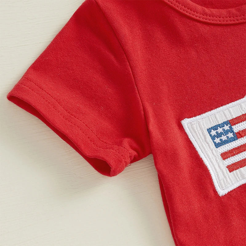 Baby Girl Boy Independence Day Clothes 4th of July Kids Outfits American Flag Summer Outfit Top Shorts 2Pcs