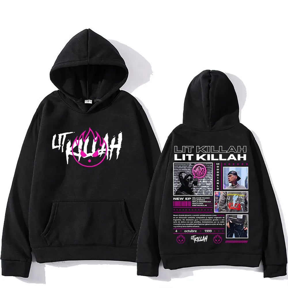 Hooded LIT Killah Funko Pop Hip Hop Casual Retro Sweatshirt With Hooded