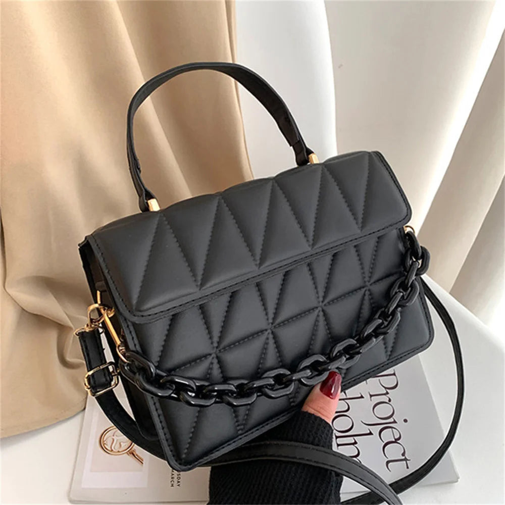 Fashion Plaid Women Shoulder Bag Chain Crossbody Bags Brand Designer Trendy