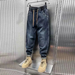 Jeans Men's Trend Loose Baggy Elastic Haren Pants All-match Korean Trousers for Men