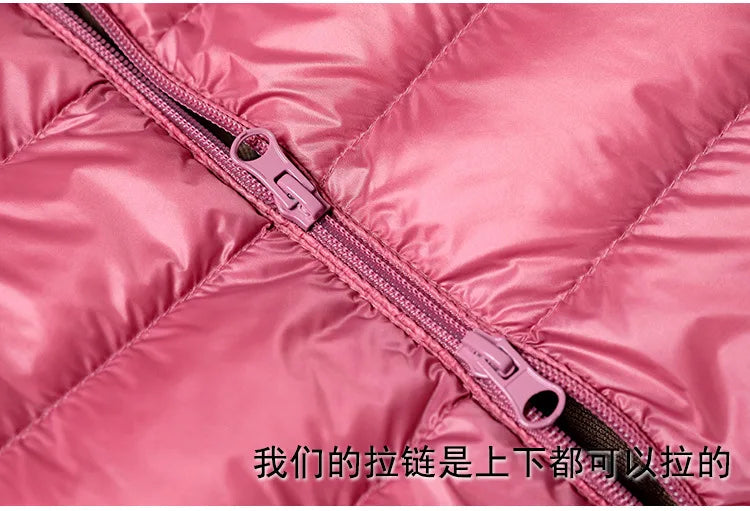 Winter Women Down Jackets Long White Duck Down Ultra Light Thin Casual